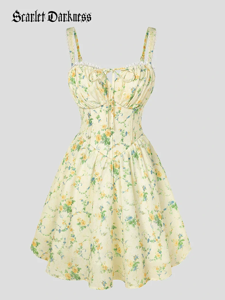 Victoria Corset floral A-Line Dress for Vacation - Image 11