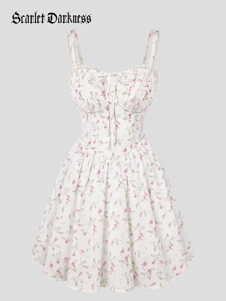 Victoria Corset floral A-Line Dress for Vacation - Image 24