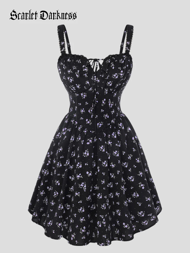Victoria Corset floral A-Line Dress for Vacation - Image 36