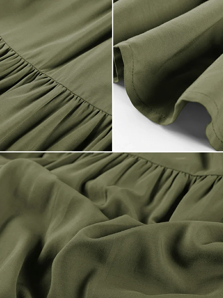 Renaissance Drawstring Swing Maxi Skirt with Pockets - Image 28