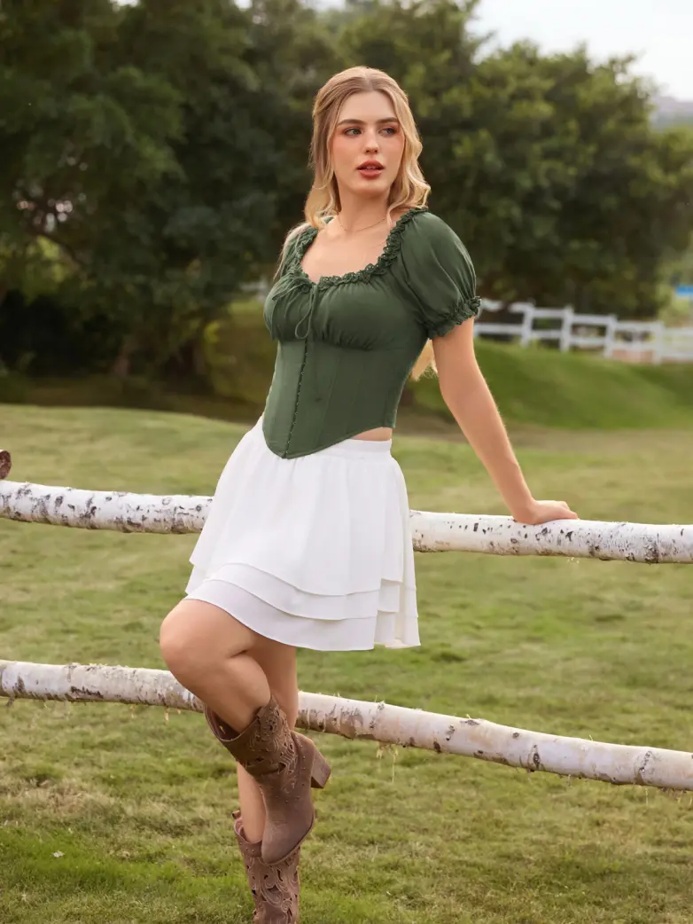 Victoria x Bridgeton Spring Cotton Tops with Bones - Image 4