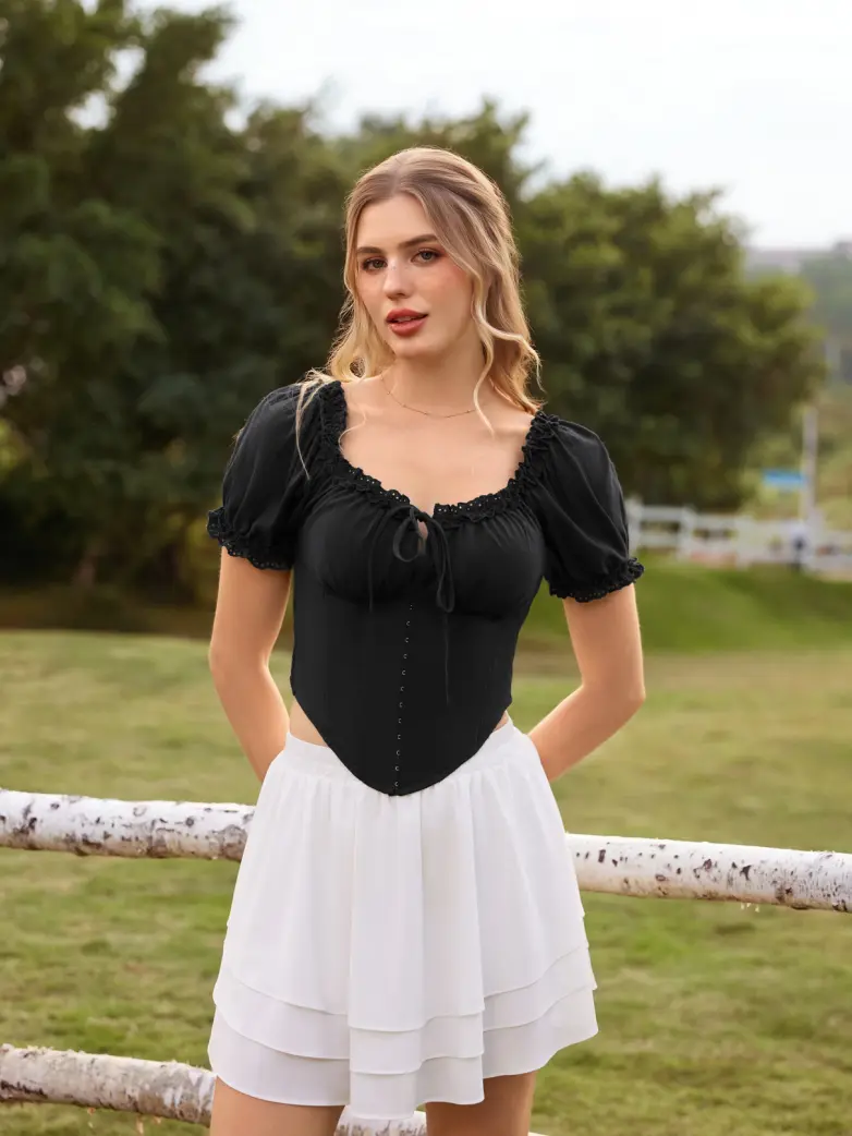 Victoria x Bridgeton Spring Cotton Tops with Bones - Image 9