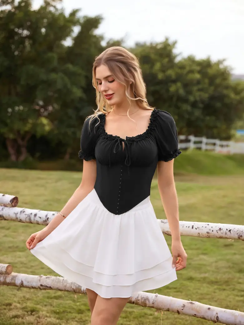Victoria x Bridgeton Spring Cotton Tops with Bones - Image 10