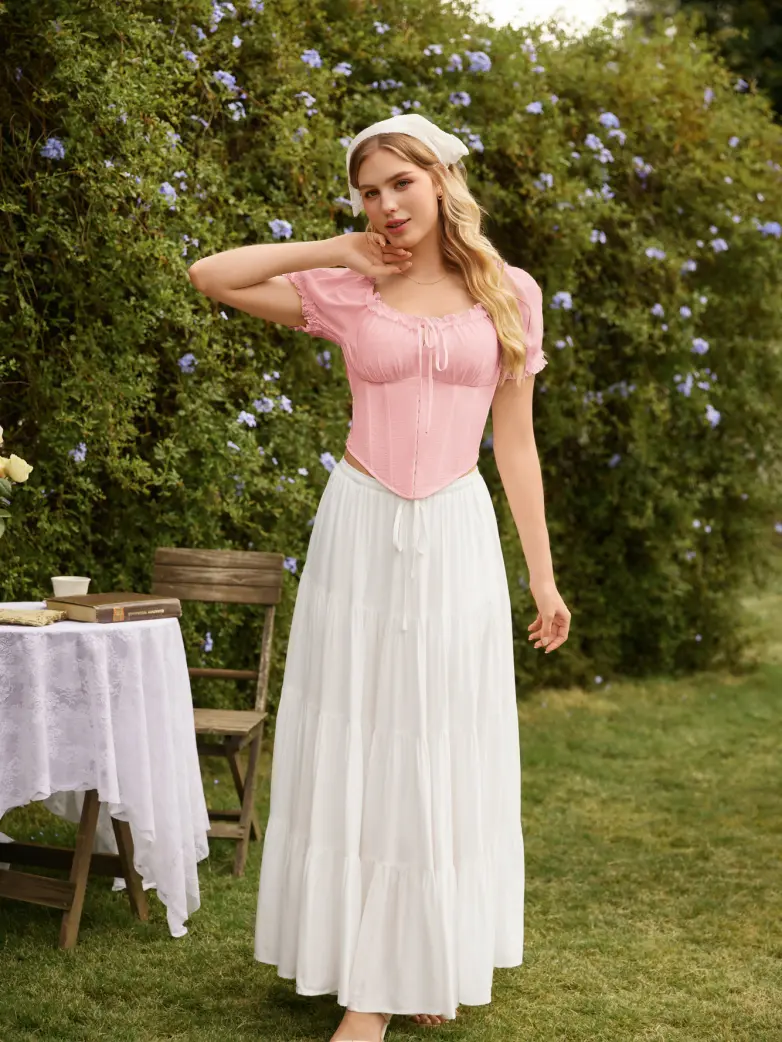 Victoria x Bridgeton Spring Cotton Tops with Bones - Image 26