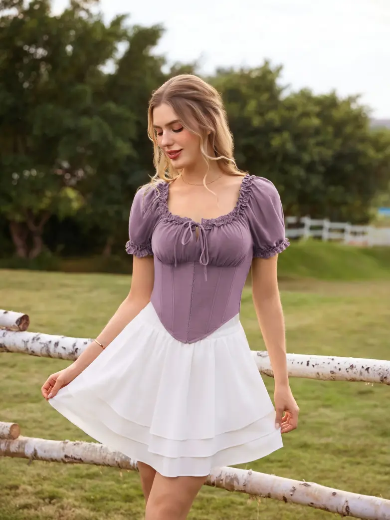 Victoria x Bridgeton Spring Cotton Tops with Bones - Image 32