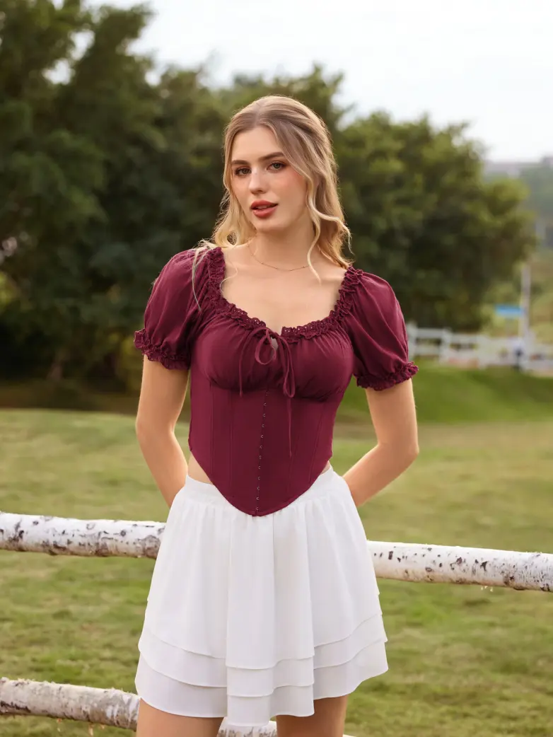 Victoria x Bridgeton Spring Cotton Tops with Bones - Image 43