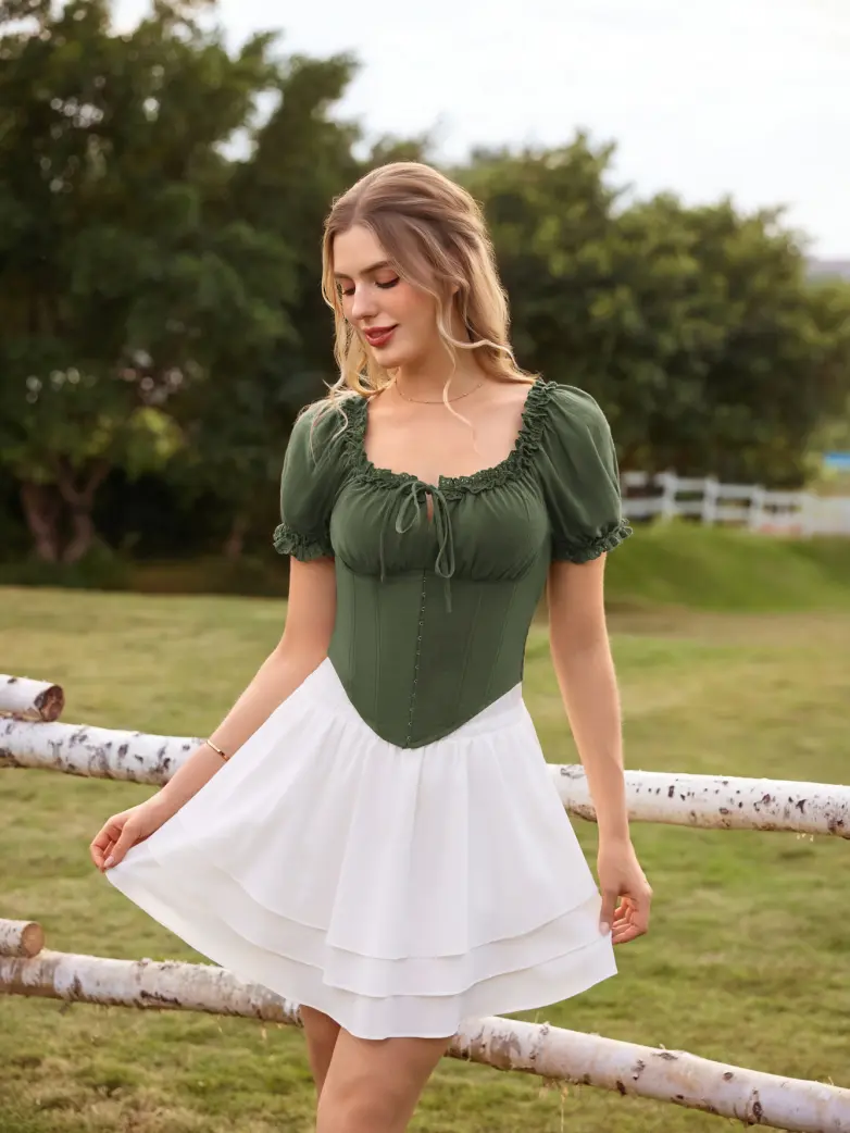 Victoria x Bridgeton Spring Cotton Tops with Bones - Image 3