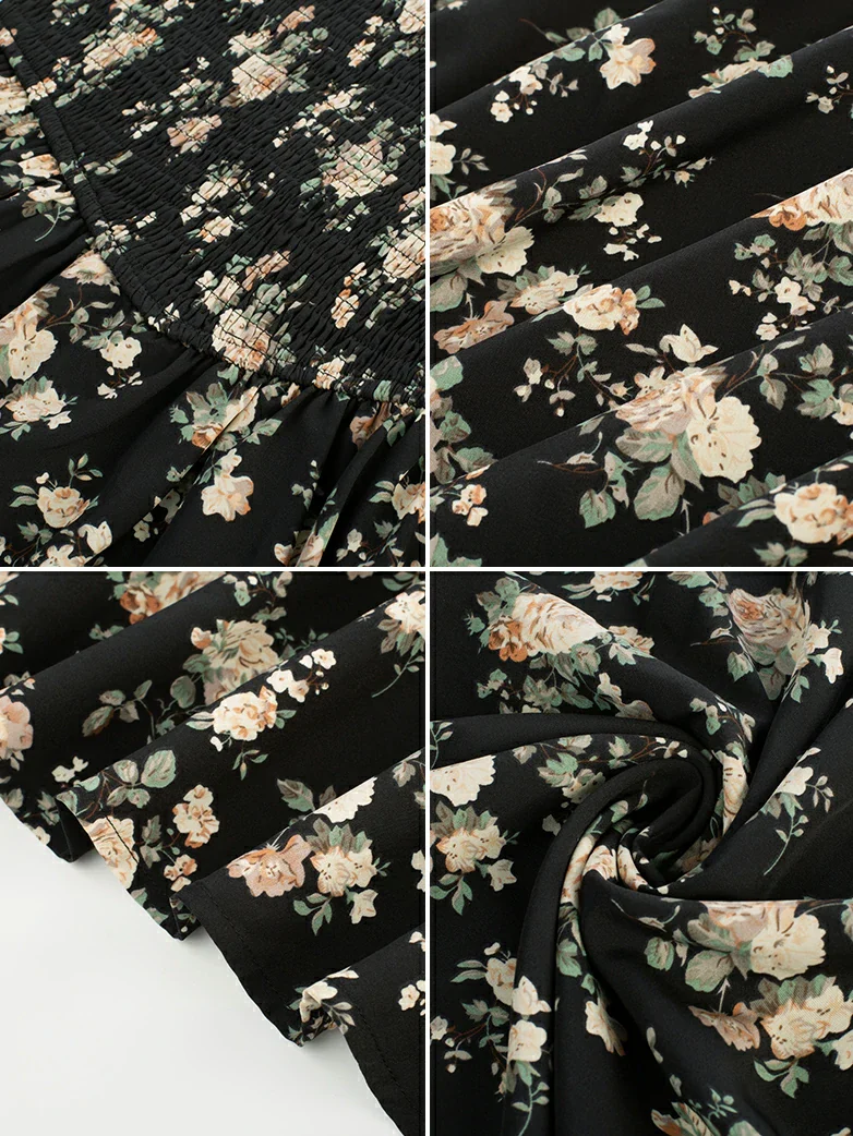 Bridgeton Puff sleeves Chiffon Pleated Pocket Dress - Image 10