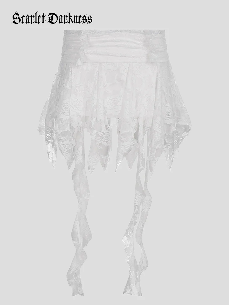Women's Bohemia High Waisted Ruffle Lace Skirt - Image 3