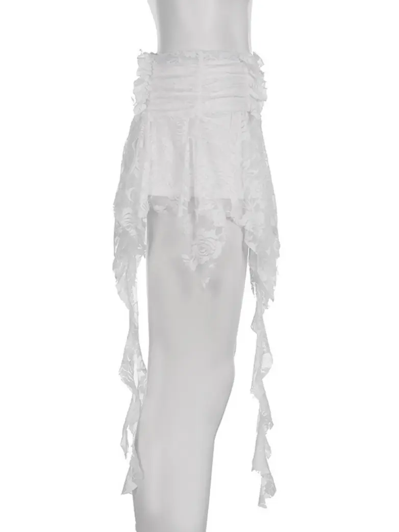 Women's Bohemia High Waisted Ruffle Lace Skirt - Image 5