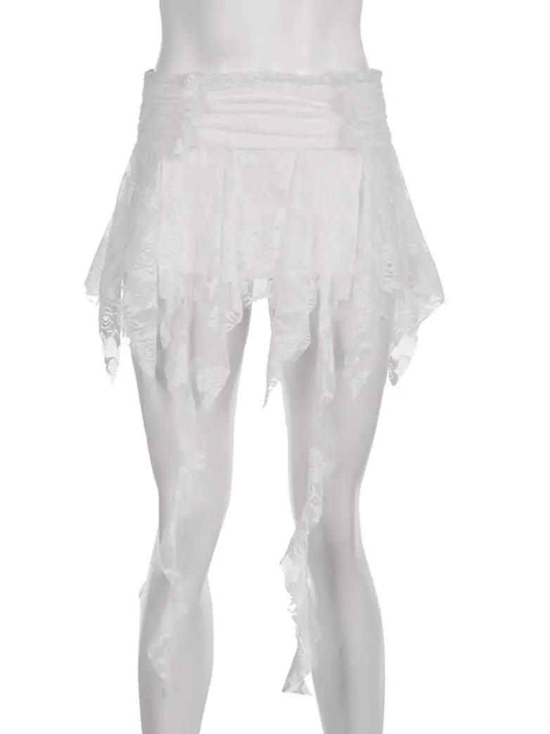 Women's Bohemia High Waisted Ruffle Lace Skirt - Image 6