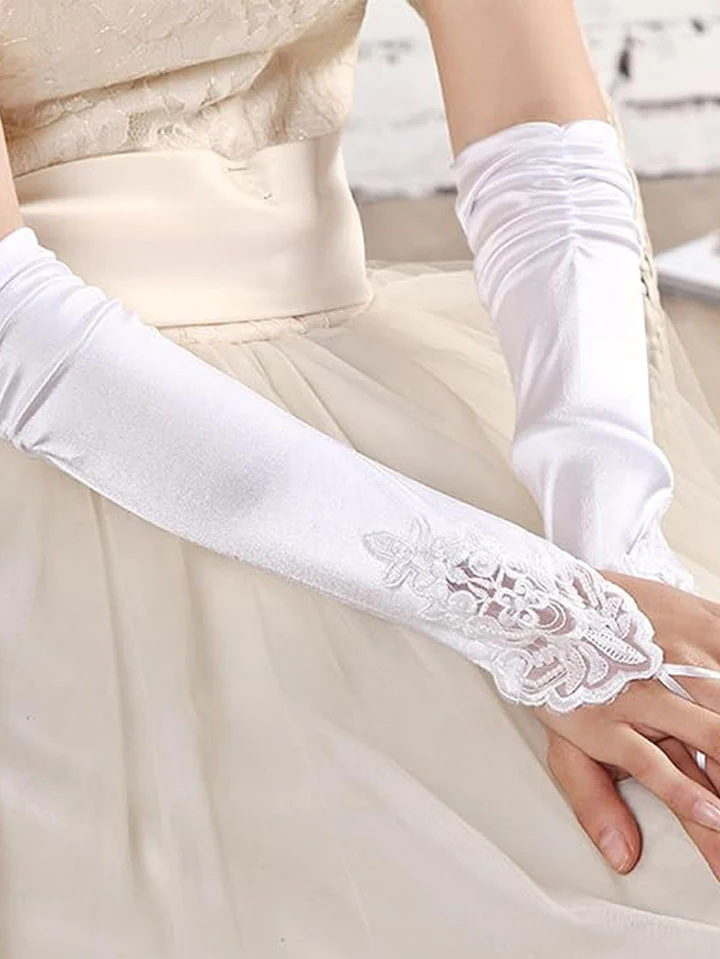 Gothic Masquerade Party Satin Gloves - Image 8