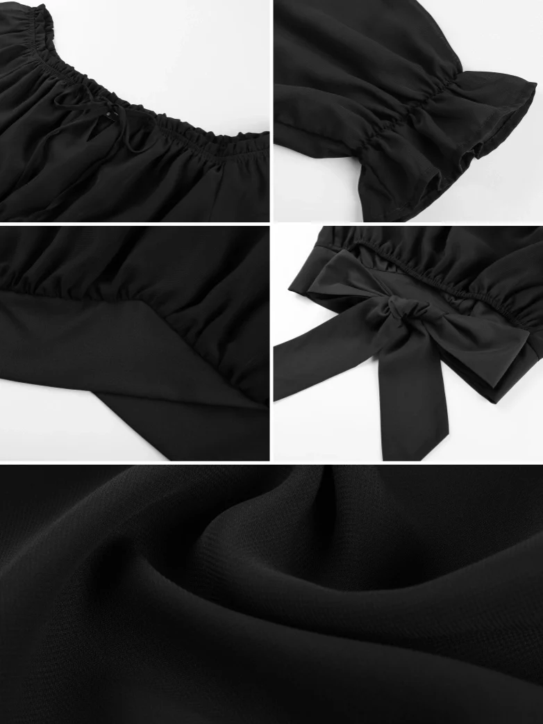 Women Renaissance Off Shoulder Cropped Length Tops - Image 17