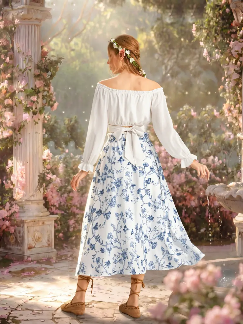 Women Renaissance Off Shoulder Cropped Length Tops - Image 20