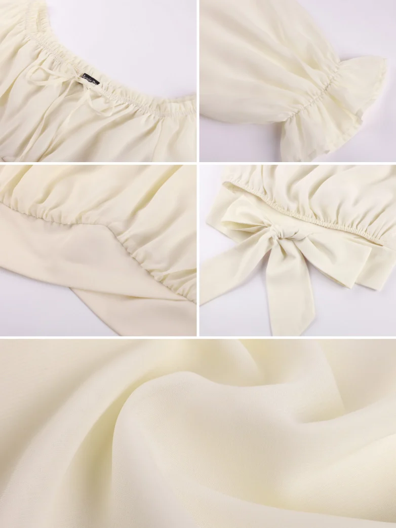 Women Renaissance Off Shoulder Cropped Length Tops - Image 5