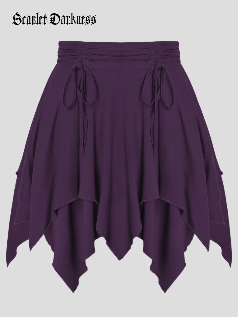 Pirate Hem Pixie Skirt with High Waist Drawstring - Image 20