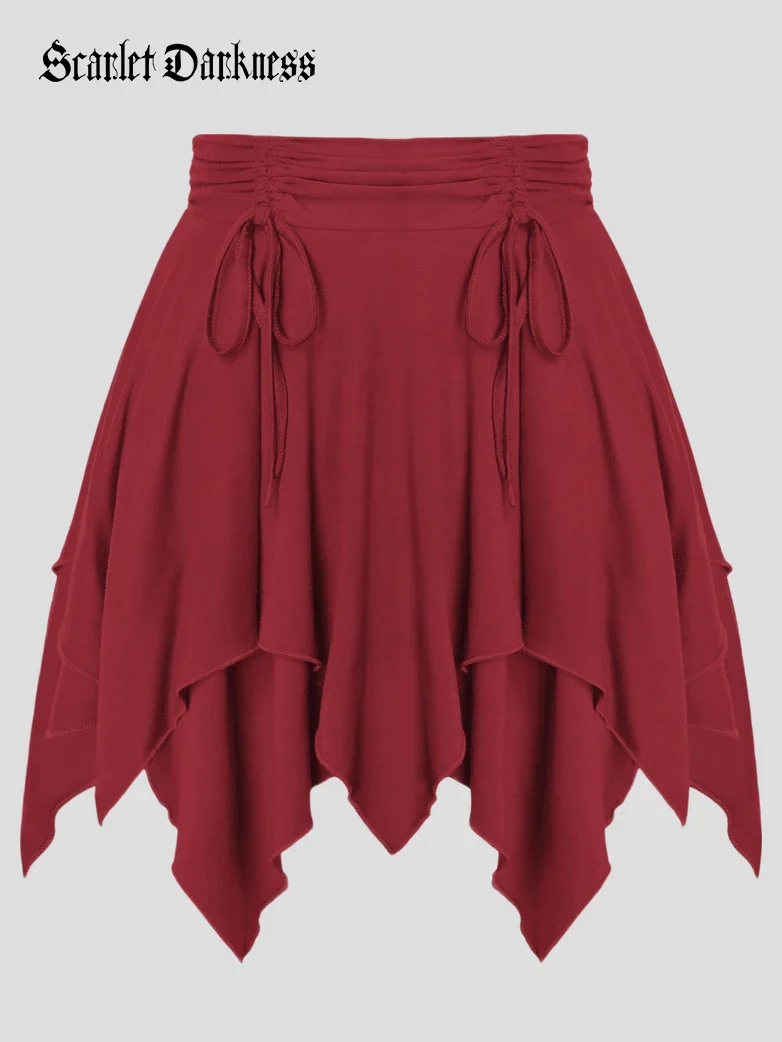 Pirate Hem Pixie Skirt with High Waist Drawstring - Image 6